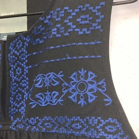 Anthropologie Maeve Sisa Babydoll Tank Black/Blue Size Small - Picture 8 of 9